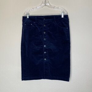 Jag corduroy navy skirt Sz 12 worn once EUC